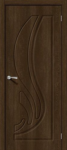 Глухая межкомнатная дверь  ПВХ Лотос-1 в цвете Dark Barnwood
