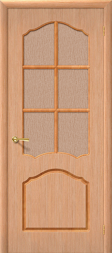 Остекленная межкомнатная дверь шпонированная Каролина ПО в цвете Дуб (Ф-05)