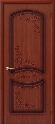 Глухая межкомнатная дверь шпонированная Азалия ПГ в цвете Макоре (Ф-15)