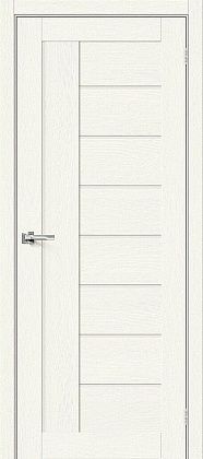 Остекленная межкомнатная дверь экошпон Браво-29 в цвете White Wood