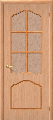 Остекленная межкомнатная дверь шпонированная Каролина ПО в цвете Дуб (Ф-05)