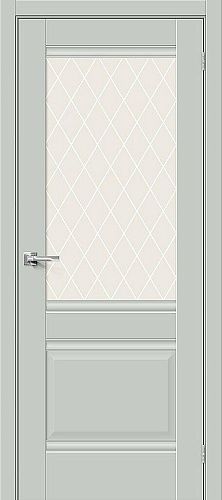 Остекленная межкомнатная дверь эмалит Прима-3 в цвете Grey Matt