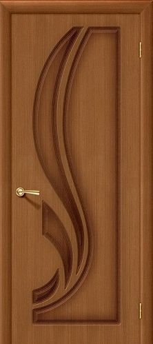 Глухая межкомнатная дверь шпонированная Лилия ПГ в цвете Орех (Ф-11)