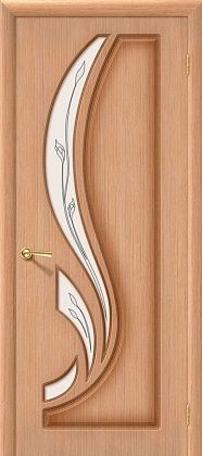 Остекленная межкомнатная дверь шпонированная Лилия ПО в цвете Дуб (Ф-05)