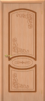 Глухая межкомнатная дверь шпонированная Азалия ПГ в цвете Дуб (Ф-05)