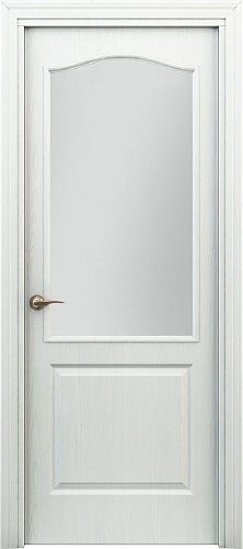 Остекленная межкомнатная дверь ламинированная Классик ПО в цвете Белый