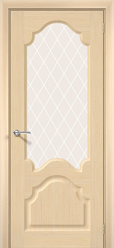 Остекленная межкомнатная дверь шпонированная Афина ПО в цвете Беленый Дуб (Ф-22)