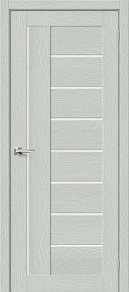 Остекленная межкомнатная дверь экошпон Браво-29 в цвете Grey Wood