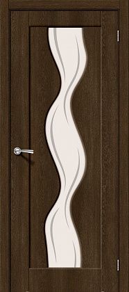 Остекленная межкомнатная дверь ПВХ Вираж-2 в цвете Dark Barnwood