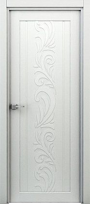 Глухая межкомнатная дверь ламинированная Весна ПГ в цвете Жасмин Белый