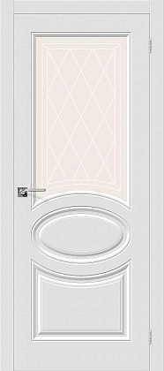 Остекленная межкомнатная дверь ПВХ Скинни-21 в цвете Белый (П-23)