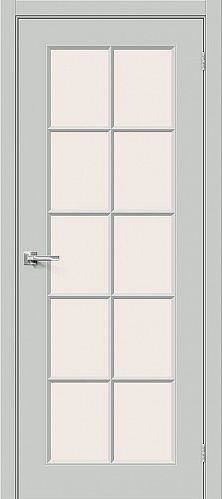 Остекленная межкомнатная дверь окрашенная эмалью Скинни-11.1 в цвете Grace