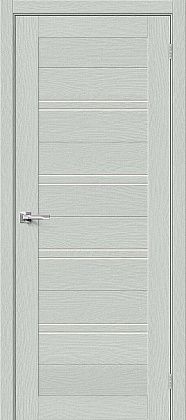 Остекленная межкомнатная дверь экошпон Браво-28 в цвете Grey Wood