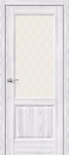 Остекленная межкомнатная дверь экошпон Неоклассик-33 в цвете Riviera Ice