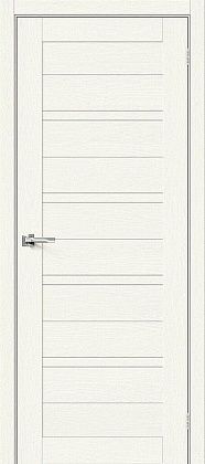 Остекленная межкомнатная дверь экошпон Браво-28 в цвете White Wood