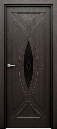 Остекленная межкомнатная дверь ламинированная Арабеска ПО в цвете Темный Венге