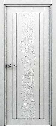 Остекленная межкомнатная дверь ламинированная Весна ПО в цвете Жасмин Белый