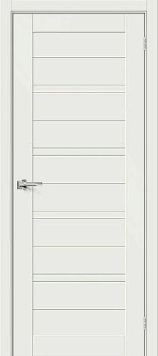 Остекленная межкомнатная дверь эмалит Браво-28 в цвете White Matt