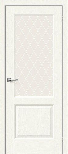 Остекленная межкомнатная дверь экошпон Неоклассик-33 в цвете White Wood