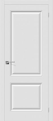 Глухая межкомнатная дверь ПВХ Скинни-12 в цвете Белый (П-23)