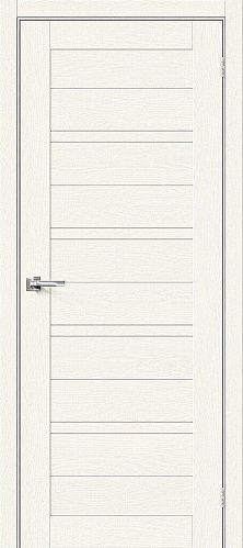Остекленная межкомнатная дверь экошпон Браво-28 в цвете White Wood