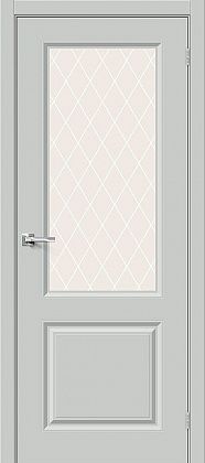 Остекленная межкомнатная дверь окрашенная эмалью Скинни-13 в цвете Grace