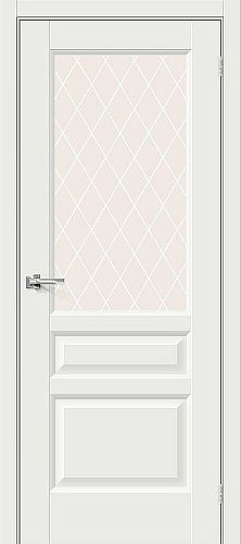 Остекленная межкомнатная дверь эмалит Неоклассик-35 в цвете White Matt