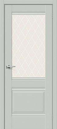 Остекленная межкомнатная дверь эмалит Прима-3 в цвете Grey Matt