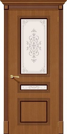 Остекленная межкомнатная дверь шпонированная Стиль ПО в цвете Орех (Ф-11)
