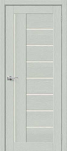 Остекленная межкомнатная дверь экошпон Браво-29 в цвете Grey Wood