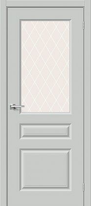Остекленная межкомнатная дверь окрашенная эмалью Скинни-15.1 в цвете Grace