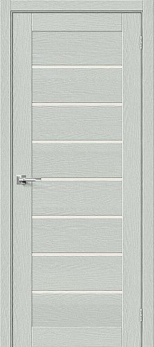Остекленная межкомнатная дверь экошпон Браво-22 в цвете Grey Wood