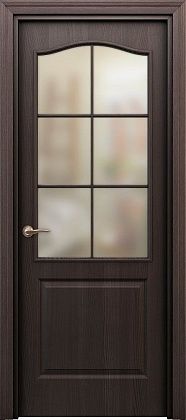Остекленная межкомнатная дверь ламинированная Классик ПО в цвете Венге