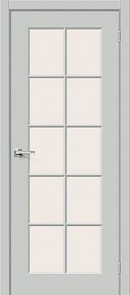 Остекленная межкомнатная дверь окрашенная эмалью Скинни-11.1 в цвете Grace