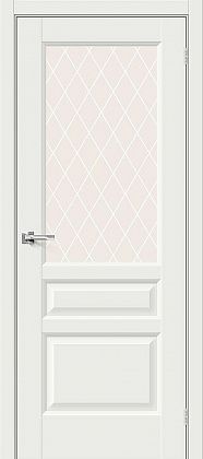 Остекленная межкомнатная дверь эмалит Неоклассик-35 в цвете White Matt