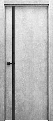 Остекленная межкомнатная дверь ламинированная Соло ПО в цвете Бетон