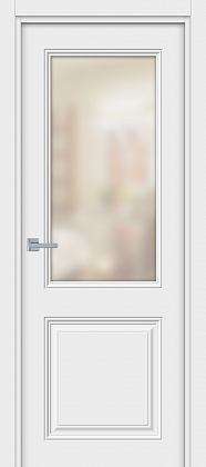 Остекленная межкомнатная дверь ламинированная Норд ПО в цвете Белый Шелк