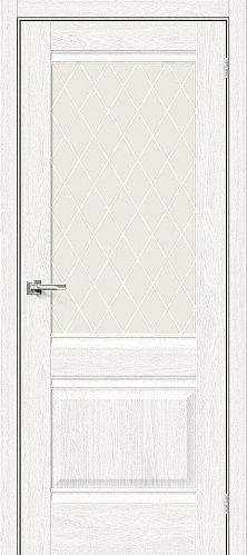 Остекленная межкомнатная дверь экошпон Прима-3 в цвете White Dreamline