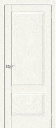 Глухая межкомнатная дверь экошпон Прима-12 в цвете White Wood