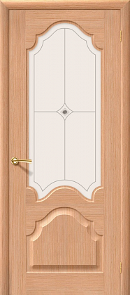 Остекленная межкомнатная дверь шпонированная Афина ПО в цвете Дуб (Ф-01)