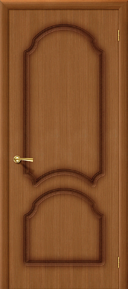 Глухая межкомнатная дверь шпонированная Соната ПГ в цвете Орех (Ф-11)