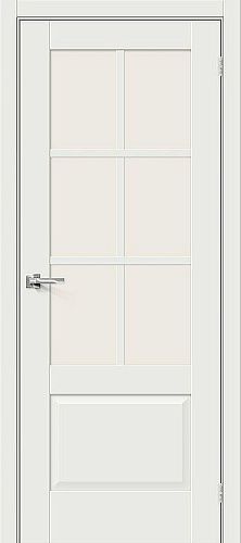 Остекленная межкомнатная дверь эмалит Прима-13.0.1 в цвете White Matt