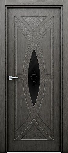 Остекленная межкомнатная дверь ламинированная Арабеска ПО в цвете Серый