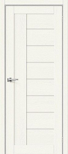 Остекленная межкомнатная дверь экошпон Браво-29 в цвете White Wood