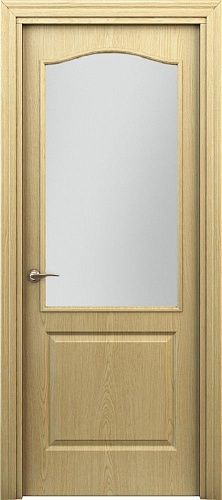 Остекленная межкомнатная дверь ламинированная Классик ПО в цвете Светлый Дуб