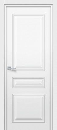 Глухая межкомнатная дверь ламинированная Скандия ПГ в цвете Белый Шелк