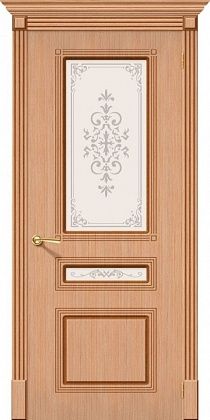 Остекленная межкомнатная дверь шпонированная Стиль ПО в цвете Дуб (Ф-01)