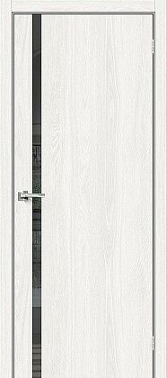 Остекленная межкомнатная дверь экошпон Браво-1.55 в цвете White Dreamline