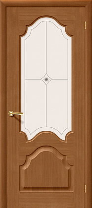 Остекленная межкомнатная дверь шпонированная Афина ПО в цвете Орех (Ф-11)