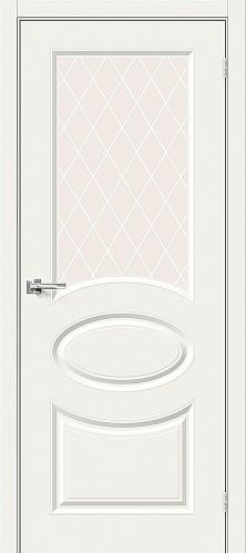 Остекленная межкомнатная дверь окрашенная эмалью Скинни-21 в цвете Whitey